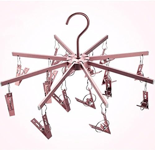 Aluminum Clothes Clothes Folding Windproof Clothes Clamps Sleeve Clothes Clamps Multi Clamps Hanging Socks Racks Children's Baby Drying Hanger , roses gold
