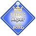 Produktbild Prinz Alper An Bord mit Krone Personalisierte Autokennzeichen Neues Baby Junge / Kind Geschenk / Präsentieren / Baby on Board / Autoschild ...