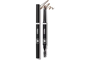 VEECCI Diamond Eyebrow Pencil with Dual-Ended Brush and Automatic Cane Cutter - Natural Brown - Long Lasting for Women and Girls, Sweat-proof Eyebrow Makeup for Effortless Beauty