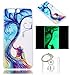 Produktbild Hülle Leuchtende Huawei P10 Plus(5.5") Silikon Etui Handy Hülle Weiche Transparente Luminous TPU Back Case Tasche Schale Leuchten In Der Nacht Für Huawei P10 Plus(5.5") + Schlüsselanhänger (P) (1)