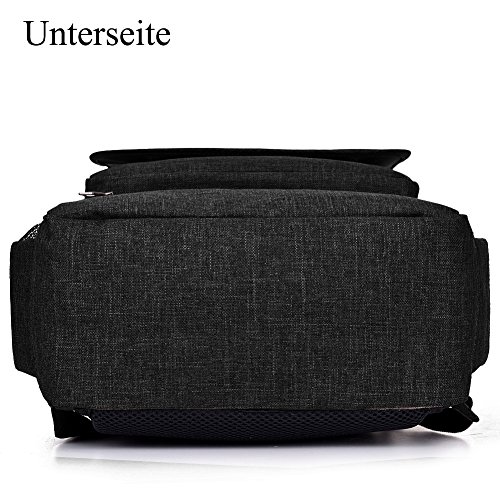 Laptop Rucksack, BRINCH Anti-Träne geräumig Reise Knapsack Rucksack Hikingtasche Studenten College Schulter Rucksack für 17 – 17,3 Zoll Laptop/Notebook/Macbook Computer, Schwarz - 9