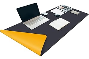 LaiEr Desk Pad Desk Protector Mat Non-Slip Desk Mat Large Mouse Pad Writing Mat Waterproof Desk Cover Organizers Office Home Table Gaming Decor(43.5 * 91.5 * 0.2cm,Blue&Yellow)