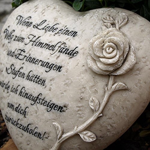 Grabherz mit Inschrift – Wenn Liebe einen Weg zum Himmel fände… Durchmesser 18cm - 2