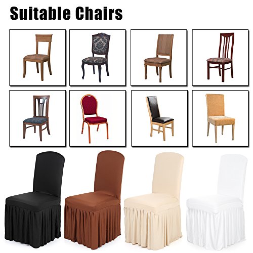 Anself Elastische Stuhlbezug Stuhlhusse mit Faltenrock-Rand-Design - 8