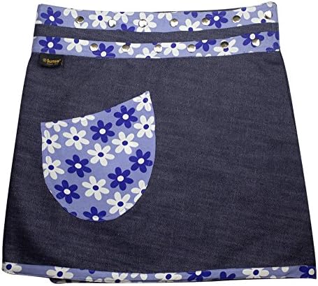 SUNSA ladies skirt jeans skirt summer skirt wrap skirt mini skirt reversible skirt, 2 in 1 with adjustable size