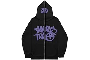 TONGFENG Minus-Two Sweat à Capuche Homme | Homme Minus-Two Sweat a Capuche zippé Hip Hop pour Hommes Cargo Minus-Two Manches Longues Harajuku Sweater Homme Activewear Costumes Adultes