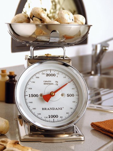 BRANDANI OFFICIAL KÜCHENWAAGE 2 KG VERCHROMTEM CLASSIC STYLE EDELSTAHL 59900