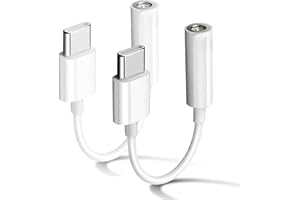 MOSON Apple MFi Certified 2 Pack USB C to 3.5mm Headphone Jack Adapter for iPhone 15/15 Pro/Pro Max/Plus, Type C Aux Dongle Cable for Pad, Galaxy S23/S23/S22/S21Ultra, MacBook,Note