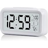 Digital Desk Clock with Alarm with Alfalink Photocell Light Sensor Thermometer Night Vision Screen Bedside Clock