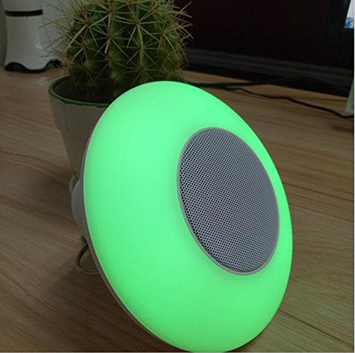 WY&WYNeben Lampe Multicolor dimmbare Nachtlicht, drahtlose Bluetooth-Lautsprecher Fernbedienung mit Wecker