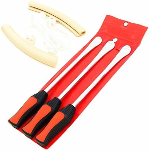 Amazingli Motorcycle Tire Spoon Levers Irons Changing Tool Kit with Rim Protectors