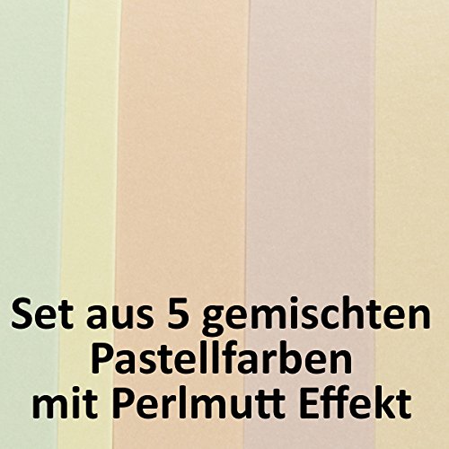 Perlmutt-Karten inklusive Briefumschläge mit Geschenkschachtel! | 50er-Set | Blanko Pastellfarben Einladungskarten aus 5 verschiedenen Farbtönen | bedruckbare Post-Karten in DIN A6 | Klappkarten / Faltkarten | ideal zum Selbstgestalten & Kreieren | GUSTAV NEUSER C-Line - 2