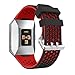 Produktbild YuStar Ersatzarmband für Fitbit Ionic Gesundheits- und Fitness-Smartwatch, Lochdesign, atmungsaktives Silikonarmband.  M schwarz / rot