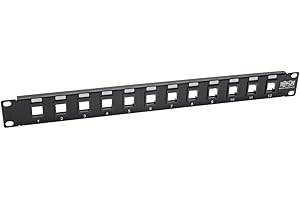 Tripp Lite 12-Port Keystone Blank Patch Panel RJ45, USB, HDMI, Cat5e / Cat6 Rackmount Unshielded 2URM TAA (N062-012-KJ)