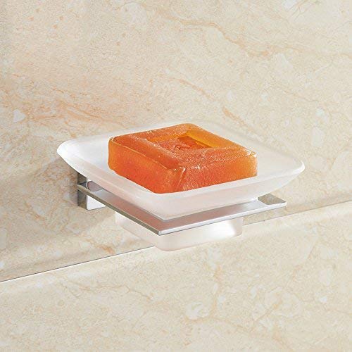 Preisvergleich Produktbild Sun Glower Seifenschale Einzelschale Chrome mattierte Seifenhalter Seifenschachtel-Hardware-Anhänger Dusche Seifenkiste-Lagerung Seife