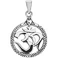 Treasure Bay Aum Om aum Sanskrit Symbol Yoga Spiritual Harmony 925 Silver Pendant Necklace for Women and Men