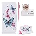 Produktbild Huawei Y5 II 2.Generation Hülle Leder Blumen ,SKYXD Grüne Schmetterlings Muster PU Folio Klappbar Schutzhülle [Magnetverschluss / Brieftasche Kartenfach / Standfunktion] Klapphülle mit [Eule Handyanhänger + Eingabestift] 3 in 1 Zubehör Handy Tasche Etui für Huawei Y5 II 2 Case Bookstyle Flip Leather Cover With [Free Stylus and Dust Plug]