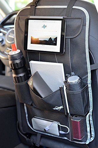 Auto-Rückenlehnenschutz (2 Stück) Sitz Organizer | Auto-Organisator Kinder | Auto-Organizer mit iPad / Tablet-Fach, 2er Set – Rücksitz-Schoner von Globeproof® - 2