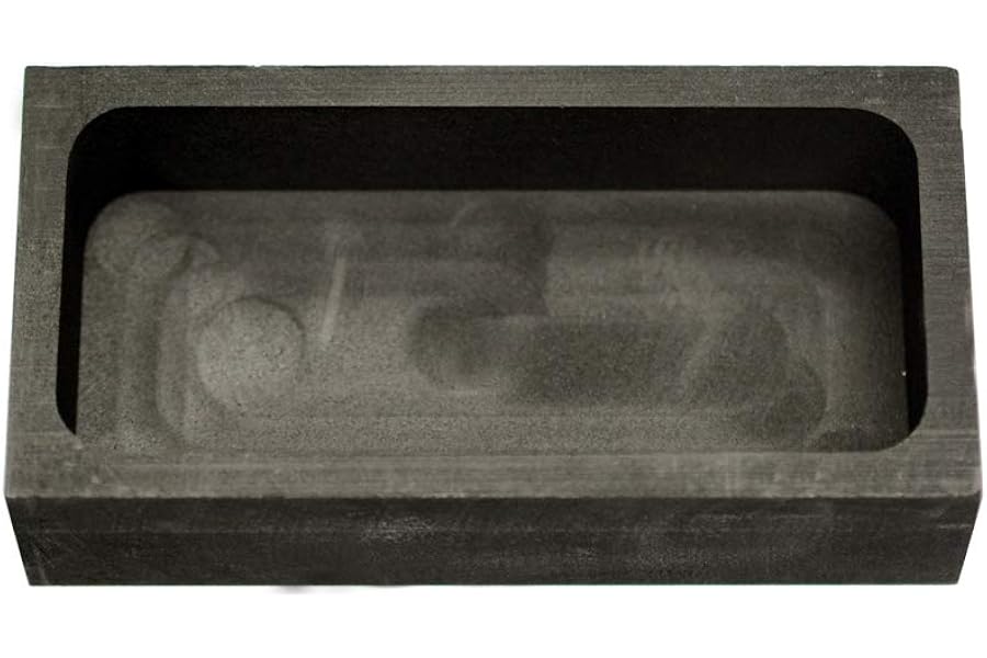 LLF Gold Silver Graphite Ingot Mold Mould Crucible for Melting Casting Refining (1kg)