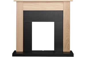 Adam Southwold Fireplace in Oak & Black, 43 Inch