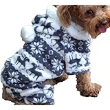 QIYUN.Z Vier Beine Schwarz Weiß Samt Schnee Rehe Weihnachten Hoodie Hund Pullover Winter Warme Jacke Haustier Hunde Shirts Hoodies S M L XL XXL