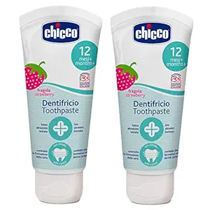 Chicco Strwaberry Toothpaste (12 m+), 50 ml - Pack of 2