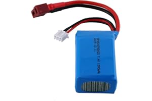DINGLONG TOY Dinglong 7.4V 1500mAH Batterie Fiche T pour WLTOYS A959-B/A969-B/A979-B/144001 RC Voiture