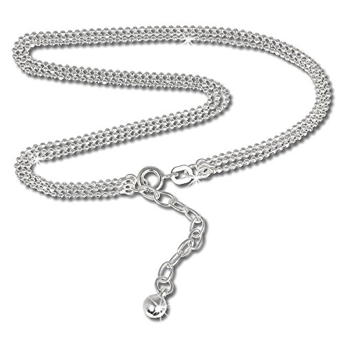 Ball/Beaded Chain Link Sterling Silver Anklet/Ankle Bracelet/Ankle Chain - 925 Sterling Silver - Adjustable 8" to 9" Inch/9" to 9.5" Inch/9.5" to 10.5" Inch/10.5" to 11.5" Inch/11.5" to 12.5" Inch