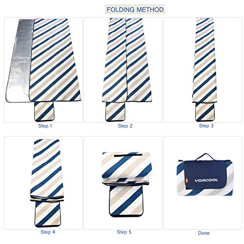 VORCOOL 200x200cm Picknickdecke Wasserdicht mit Tragegriff für Picknicks, Camping - 3