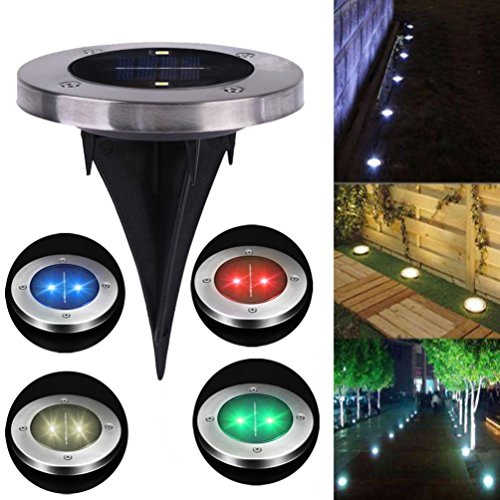 sunnymi 2LED Solar-Untergrundleuchten/Solar wasserdicht/Edelstahl und ABS/Langlebig und stilvoll/Im Freien Pfad Licht Punkt Lampe Garten Garten Rasen Landschaft (Blau)