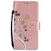 Produktbild Nancen Compatible with Handyhülle Galaxy J7(2017) Hülle, Galaxy J7(2017) / SM-J720 Leder Wallet Tasche Brieftasche Schutzhülle, Prägung Schmetterling Muster