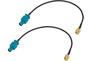 DEWFIGS ㅤ 2 Stücke Fakra Z Stecker auf SMA Stecker,DAB Antenne Fakra Adapter für Auto Radio GPS,15cm RG174 Verlängerungskabel, Ideal für Yaesu, Icom, Kenwood, Wouxun, TYT, CB Radio und Amateurfunkgeräte