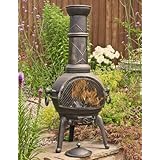 Cuba Large Steel La Hacienda Cast Iron Chiminea Garden Patio Heater Log Burner