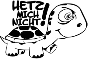 ‎TRADERCAT tradercat Car Sticker Hetz Mich Nicht Schildkröte - 15 cm x 10 cm - Sticker for All Surfaces - Window, Side Mirror, Rear Window, Bonnet, Vehicle - with Instructions (Black)