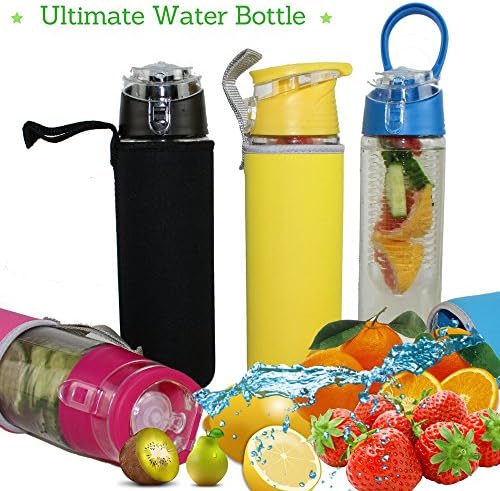 ilovefruit Infuser Water Bottle 800ml - Premium & Durable - Large BPA Free Tritan - Flip Lid with carry handle - Leak Proof Design
