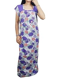 Indiatrendzs Women's Nighty Floral Hosiery Nightwear Nightgowns (chest 38)