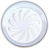 Standart Ayarlanabilir Menfez &ndash; Yuvarlak Beyaz Plastik Havalandırma Menfezi, Kontroll&uuml; Hava Akışı, Duvar ve Kapı Uyumlu