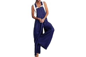 Odot Latzhose Damen Jeans Loose Fit Denim Bib Baggy Mode Overall Taschen Playsuit Lange Hosen Breite Beine Hosen Straight Wide Leg Spielanzug Latzjeans Jumpsuit Overalls