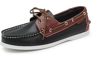 clofab Men's Women's Boat Shoes Leather Boat & Deck Shoes Classic Sailing Shoes Casual Leather Shoes Large Sizes 46 47 for Leisure and Business Elegant Men's Shoes
