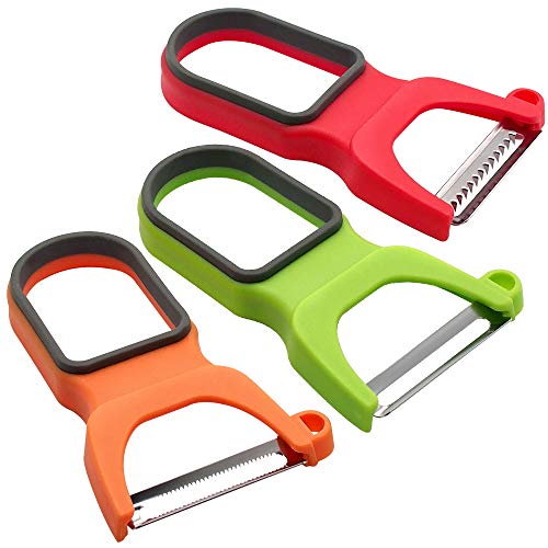 MooHome Pelador de 3 Piezas para Verduras Patata Frutas multifunción