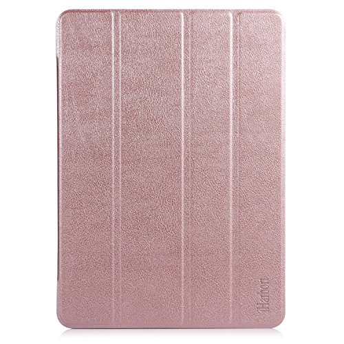 iHarbort® iPad Air Hülle – Premium PU Leder Tasche Hülle Etui Schutzhülle Ständer Smart Cover für iPad Air , mit Schlaf / Wach-up-Funktion,Roségold - 6