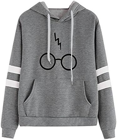 Women Hooded Sweatshirt Harry Potter Laser Glasses Print Long Sleeve Tops Autumn Ladies Turtleneck Sweatshirts Hoodie Jumper
