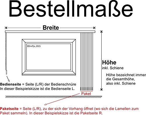 Lamellenvorhang nach Maß / Preis pro m² / Schiebevorhang Lamellen Jalousie Lamellenvorhänge Vertikaljalousien - 9