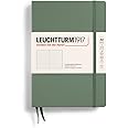 LEUCHTTURM1917 365489 Notebook Medium (A5), Hardcover, 251 Numbered Pages, Olive, Dotted