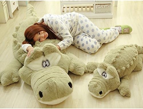 Jazlyn 23.6"-35.4" Novelty Stuffed Plush Crocodile Toys Soft Boyfriend Pillow Cushions for Floor Bed Sofa (60cm/23.6", Green)
