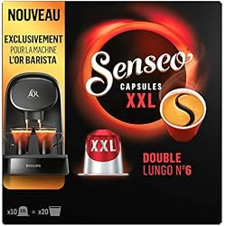 Senseo Capsules Double Lungo N°6 10 Capsules en Aluminium Compatibles avec les Machines l'Or Barista 104 g