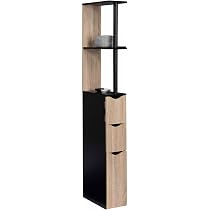 Estantería Colette 143cm - 11 Compartimentos (2 Con Puertas) En Madera Y Negro