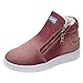 Produktbild JUSTSELL_Schuhe Damen Herbst,Frauen Cowboy Leinwand Sneaker Reißverschluss Sportschuhe Schnallen Warm Gefüttert Baumwollschuhe SKunstlederer Warm Schuhe für Winter