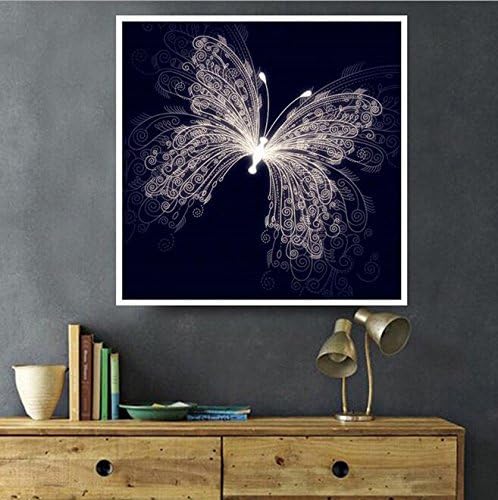 Raymoon Black Butterfly Pattern DIY Handmade Full Drill Diamond Painting Set Resin Rhinestone Pasted Cross Stitch 50*50cm