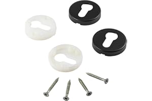 JUVA Rosace Porte Serrure Cylindre | Modèle Rond H8250 | 1 Paire | Revêtement PVD -Cache Serrure Noir Mat Graphite – Intérieur, Entrée | Plaque Protection en Acier Inoxydable pour Serrure Interne PZ